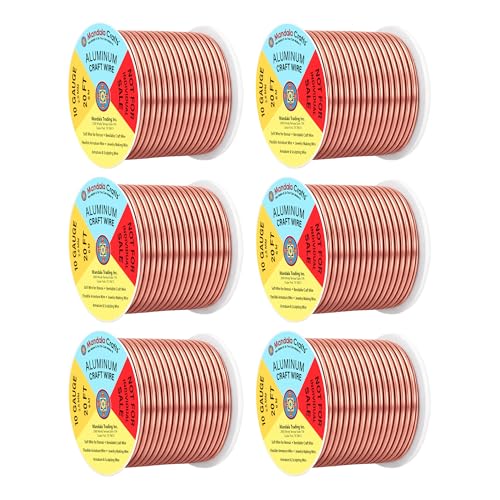 Image of Mandala Crafts 10 Gauge Rose Gold Tone Combo Anodized Aluminum Craft Wire | 120 FT, Colored, Flexible, Bendable for Bonsai Armature Sculpting Wire Wrapping Jewelry Making, Weather & Tarnish Resistant