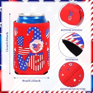 4th of July Can Cooler Sleeves, 18pcs American Flag Beer Drink Can Bottle Cooler Sleeves Collapsible for Fourth of July Coozies Bulk Independence Day Party Decorations Supplies Favors 4th of July Can Cooler Sleeves 18pcs American Flag Beer Drink Can Bottle Cooler Sleeves Collapsible for Fourth of July Coozies Bulk Independence Day Party Decorations Supplies Favors