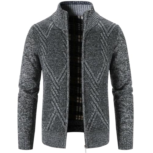 Suéter de punto cuello alto para hombre que evita el frío cárdigan casual de abrigo grueso