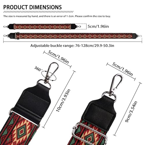 Image of GLENLCWE Ethnic Aztec Wide Purse Strap Replacement Crossbody Handbag Shoulder Strap Adjustable Bag Straps Replacement