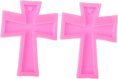 COHEALI Molde de llavero de silicona para caramelos, crucifijo de silicona, moldes de resina de silicona, moldes de resina de silicona, molde de