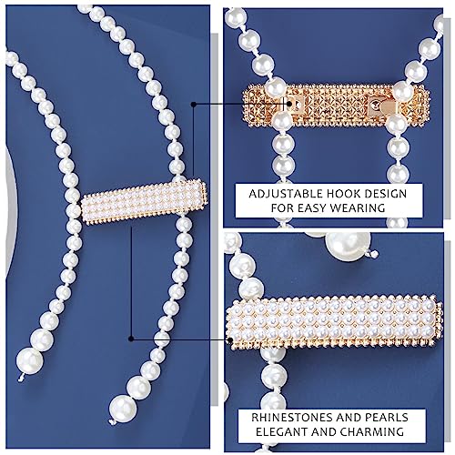 Pearl Belt White Women Wasit Chain Adjustable Plus Size Belts Body Accessories for Dress3