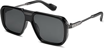 Dollger Square Aviaor Sunglasses for Men Fashion Trendy Gold Metal Frame Punk Retro Cool Shades