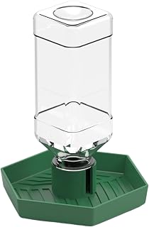 Reptiles Watering, Automatic Water, Green Small | Easy Food Feeder Water Bowl for Turtles and Lizards, Anticlip Pet Waterer for Health Pet
