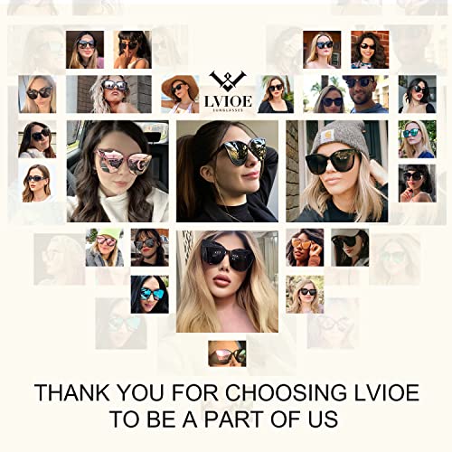 Lvioe Oversized Polarized Sunglasses For Women Trendy Large Cat Eye Uv Protection Shade Ls1627 #TOP5
