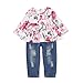 Baby Girls Boys Clothes Outfits Long Sleeve Flowers Hoodie Top and Pants Outfit Fall Outfit Winter Clothes Set