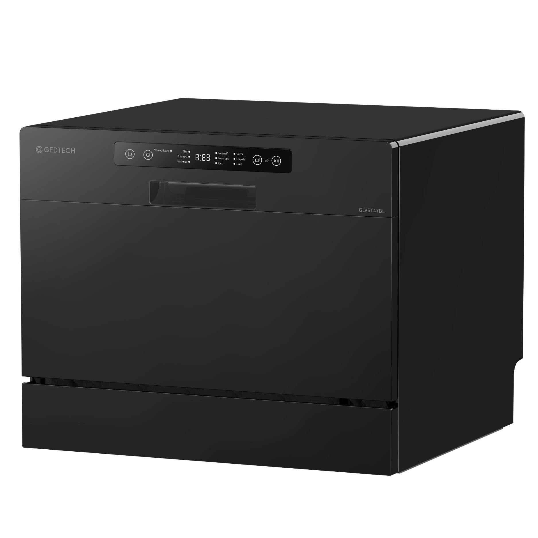 GEDTECH Lave-vaisselle Table Top GLV6T47BL 6 couverts 47 dB Départ différé
