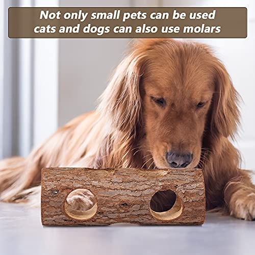 XINWAN Leuke huisdier hamster massief houten pijp vorm externe tunnel vogel baars staande stok konijn molaire bijt staaf… - Image 3