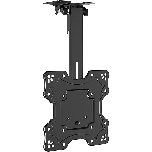 WALI Folding Ceiling TV Mount, Swivel and Flip Down TV Bracket for 17 to 42 inch Flat Screens up to 44 Lbs, Under Cabinet Mounting Saving Space Max Mounting Holes 200x200mm(FCM202), Black