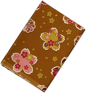 ［cca160］和モダン 花柄 大判風呂敷 多目的クロス 約115×112cm 綿100％ 日本製 ［きもの日和］ (Ｃ：黄土色系)