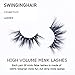 SWINGINGHAIR 3D Mink Lashes, 25mm Dramatic Long Type False Eyelashes 100% Siberian Mink Fur Eyelashes Natural Layered Effect Handmade Strips Lashes Reusable Real Fake Eyelashes for Women 1 Pair E80