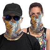Multi-functional Neck Gaiter Urban Street View Headband Breathable Sun Protection for Outdoor Sports Running Cycling Hiking