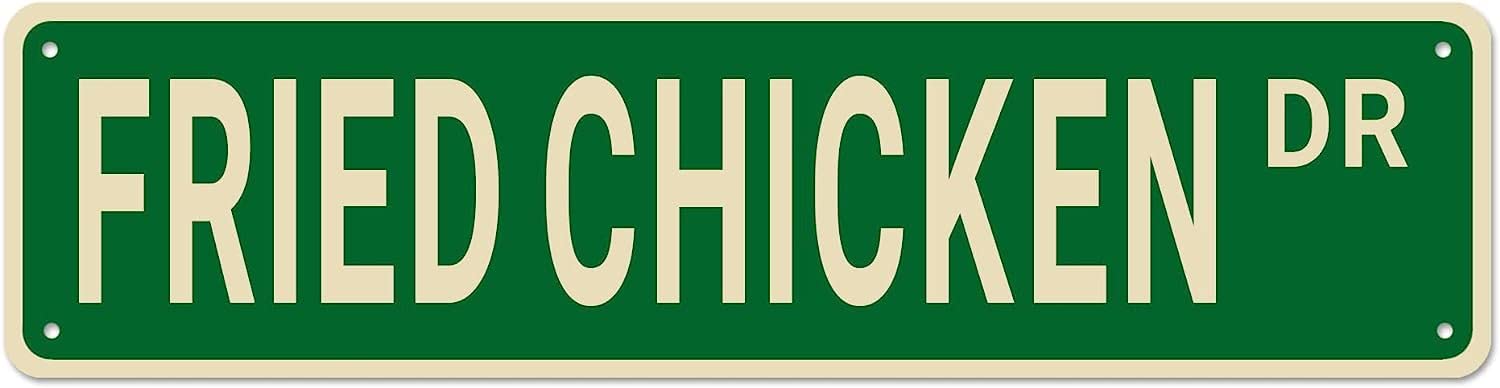 FRIED CHICKEN DR Vintage Tin Signs Art Plaque Aluminum for Bedroom Kitchen Garden Wall Bar Club Coffee Hanging Home Decor 4x16 Inch