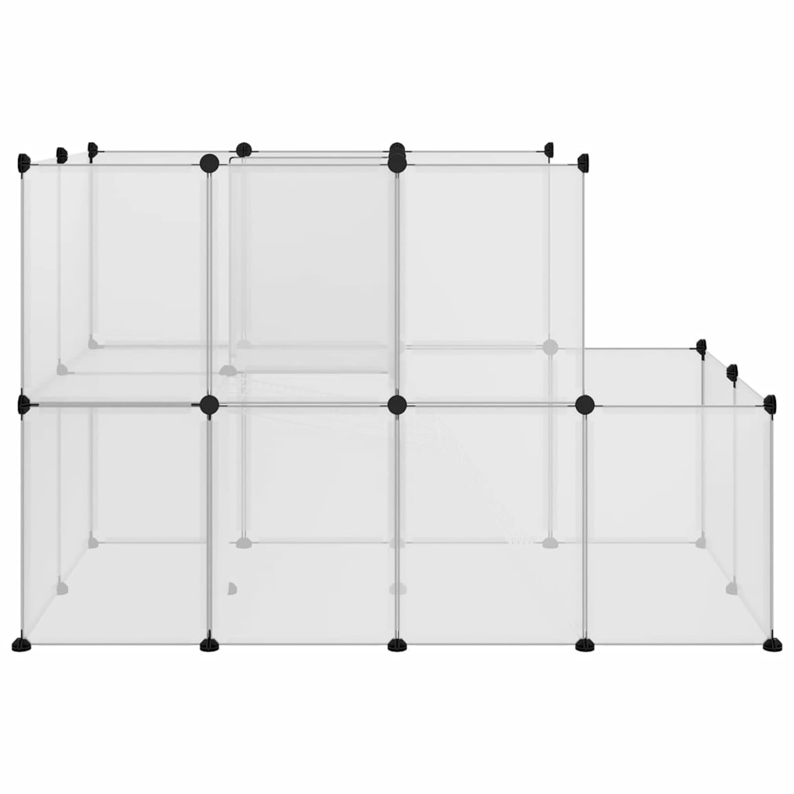 Jaula de Animales pequeños, Jaulas para Conejos, Jaula Cobaya, Jaula Hamster, Jaula para Gatos, Jaula Chinchilla, Recinto para Conejos, PP y Acero Transparente 142x74x93 cm