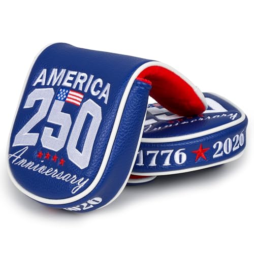 USA 250th Anniversary Golf Putter Cover for LAB DF3 Putter Magnetic Mallet Putter Headcover Patriotic Style Golf Club Head Cover