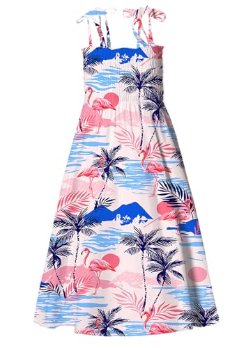 Image of SANGTREE Girls' Women's Summer Sundress Casual Smocked Floral Beach Holiday Dress, 18 Month - XL