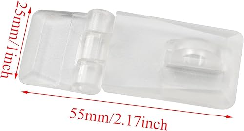 Miniatura 2 de 4 juegos de hebillas de cierre de bisagra de acrílico de 0.98 x 1.97 pulgadas para mini puertas, joyero, mini gabinete