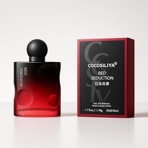 Women's Perfume, Rose Red Berries Vanilla Fragrance, Elegant Black and Red Bottl