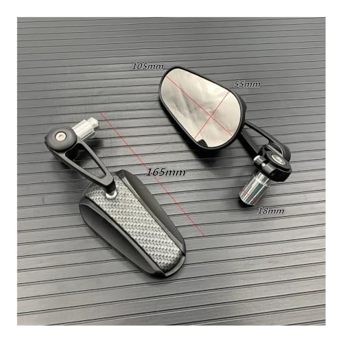Espejos retrovisores de CNC negro carbono con vidrio transparente para manillar de scooter retro 3