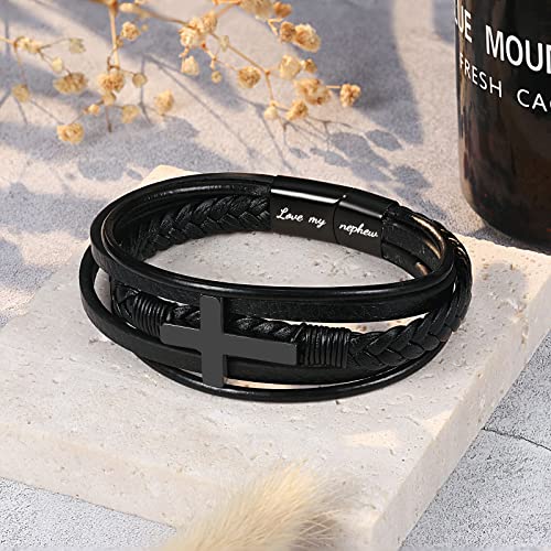 Pinkdodo Nephew Gifts From Auntie, Nephew Bracelet, Confirmation Communion Birthday Graduation Gifts For Nephew From Aunt Uncle #TOP6