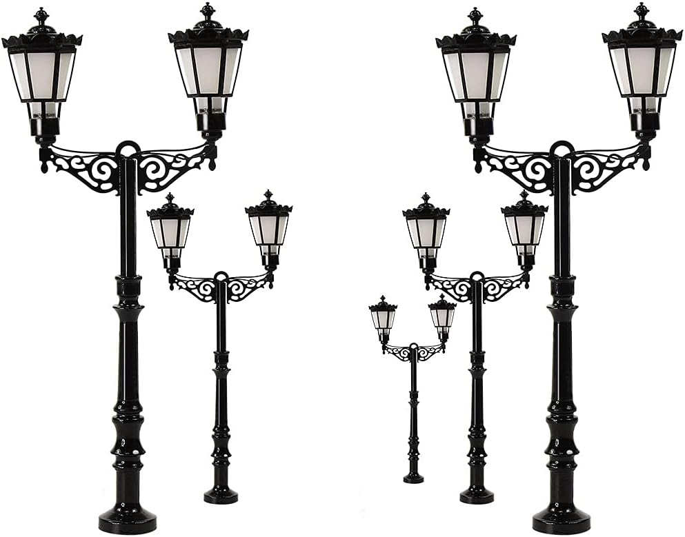 LQS77 3pcs Model Railroad Two-Heads HO Scale 1:87 Lamp Street Lgiht Led (HO Scale)