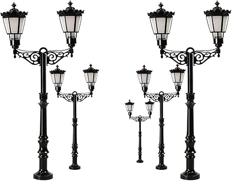 LQS77 3pcs Model Railroad Two-Heads HO Scale 187 Lamp Street Lgiht Led HO Scale