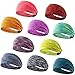 DASUTA Set of 10 Workout Headbands for Women,Yoga Sport Athletic Headband for Running Sports Travel Fitness Elastic Wicking Multi Headscarf fits All Men and Women