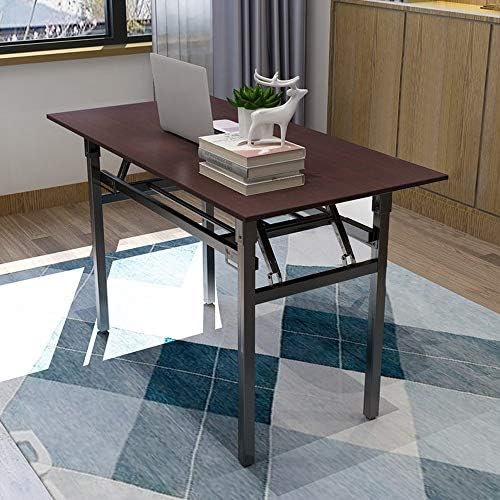 Folding Home Office Desk, VECDUO 47" Modern Simple Writing Computer Table for Study Meeting, No Install Needed