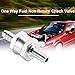 [2 Packs] BOYISEN 6mm 1/4'' Aluminium Non-return One Way Check Valve Petrol Diesel Oil (6mm(1/4''))