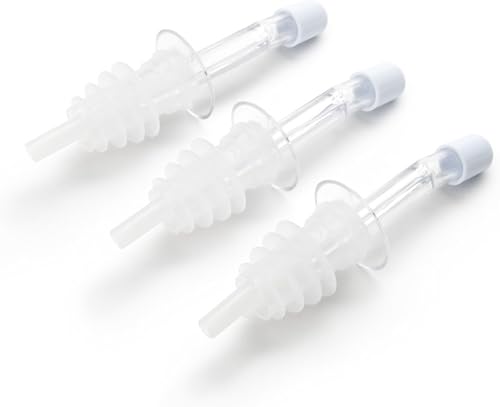 Fox Run Vertedores de botellas de licor/aceite, 1.25 x 1.25 x 4 pulgadas, transparente