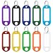 Uniclife 100Pcs Colorful Key Id Label Tags Split Ring Keyring Keychain, Random Assorted Colors