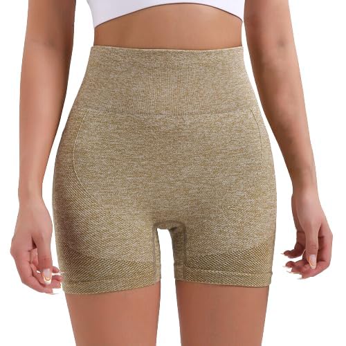 Image of Women's Gym Shorts Booty Scrunch High Wasit Seamless Sports Shorts Workout Push Up Shorts Cycling Fitness Running Shorts