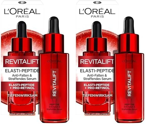 L'Oréal Paris Sérum de efecto inmediato de ácido hialurónico, cuidado facial antiedad para reducir las arrugas, con ácido hialurónico y proelastina, Revitalift, 1 x 30 ml (Paquete de 2)