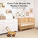 KeaBabies 2-Pack Organic Crib Sheets for Boys, Girls - 52x28 Fitted Crib Mattress Sheet Neutral, Breathable Jersey Cotton Cover for Baby Bed, Toddler Mattress, Soft & Cute Prints (Woodland)
