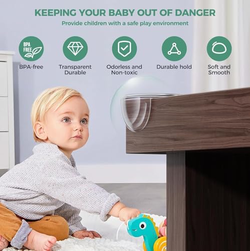 Image of RECLUSE 4 Pcs Baby Corner Protector Shock-Absorbing Density Safety Corner Guards, Transparent Design, Clear Soft Furniture Cushions Protection for Kids, Easy-to-Install Guards for Sharp Corners