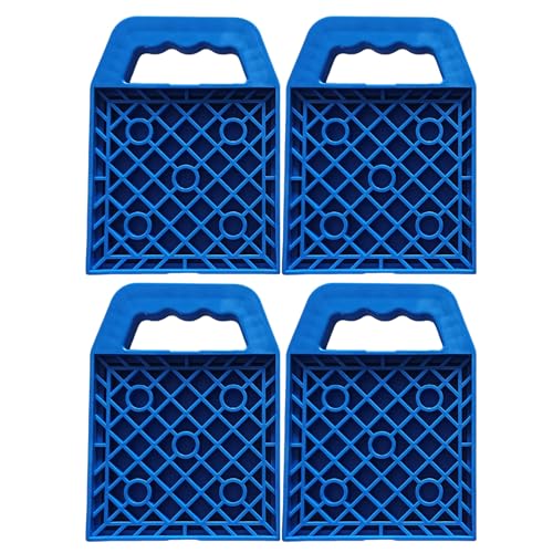 Cuñas de nivelación para autocaravanas, juego de 4 cuñas de nivelación para vehículos, equipo antideslizante multi-ángulo para estabilización en suelos irregulares - aparcamiento, viaje, playa,