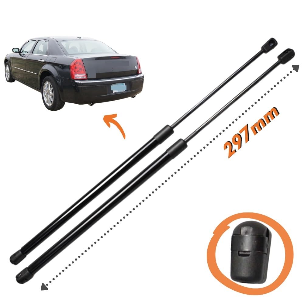 Pair Of Rear Trunk Lift Supports For Chrysler 300 (2005–2008) – BOXI Stainless Steel Struts 3 thumbnail image