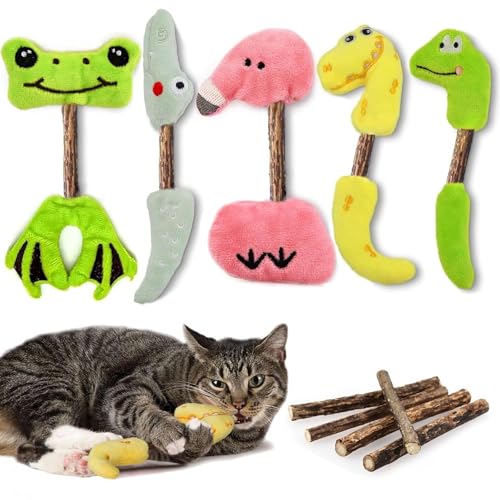 10 Piezas Juguetes para Gatos - Juguetes Gatos Catnip para Gatos, Palitos Masticables Matatabi para Gatos, Suministros para Gatos Que Se Pueden Usar para Morder, Patear y Dormir