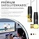 RedStar24 2m SAT Antennenkabel Satellitenkabel Digital HDTV 135dB 2X F-Stecker 1x 90° gewinkelt VERGOLDET Koaxialkabel Ultra HD 4K 3D UHD Koaxial Satelliten Router Modem Kabel (2m, Weiß)