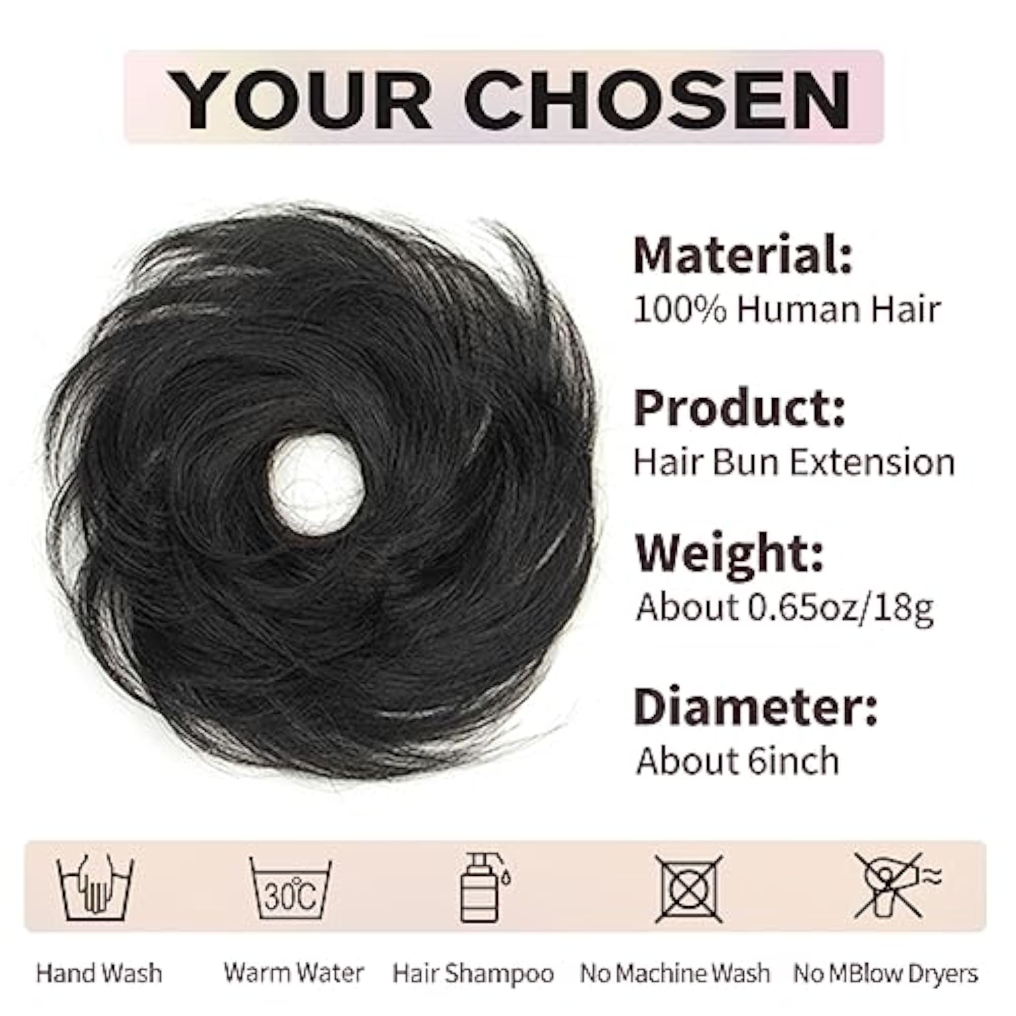 Natural Curly Black Hair Messy Bun Extension for Women