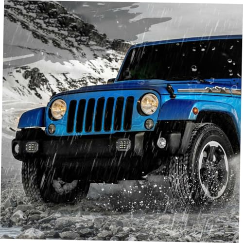 VINTORKY 2個 列防水車用作業灯 耐久性投光器 車両用ヘッドライト 頑丈設計 雨天対応オフロード用