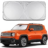 Shade-It Car Windshield Sun Shade Durable 210T Polyester Heat Block UV Protection Sunshades - Sunlight Blocker Reflective Sun Visor Car Window Shade - Easy Storage Sunshade Vehicle Accessories (Small)