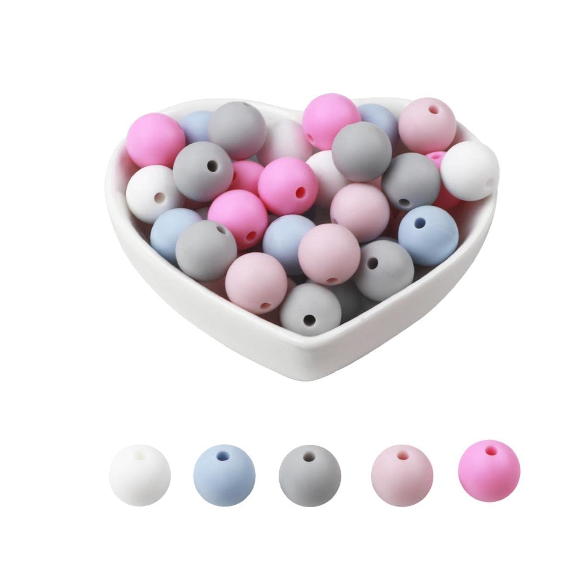 Lot De 180 Perles Rondes En Silicone De 9 Mm Pour La