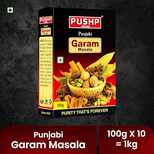 Image of Pushp Brand Punjabi Garam Masala Powder 100g Box(Pack Of 10) | Spice Blend