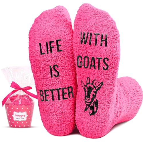Image of HAPPYPOP Fuzzy Animal Socks for Women - Cute Unicorn, Horse, Cow and Goat Gifts for Her