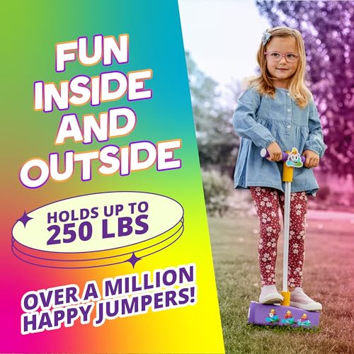 Image of Flybar My First Pogo Jumper for Kids Fun and Safe Pogo Stick for Toddlers, Durable Foam and Bungee Jumper for Ages 3 and up, Supports up to 250lbs, Rainbow Poop Emoji