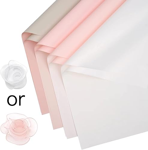 Miniatura 2 de HYSSINOWRAP 40 hojas de 4 colores de doble cara embalaje de flores papel de regalo papel de regalo papel de regalo DIY papel de regalo de 23.6 x
