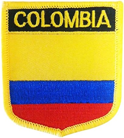 Colombia Flag Patch/Nacional Bandera Iron On Badge Shield (Colombian Crest, 2.75" x 2.35")