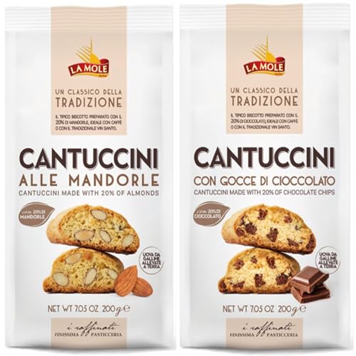 La Mole - Cantuccini Biscuits Selection | Almond (200g) & Chocolate (200g)