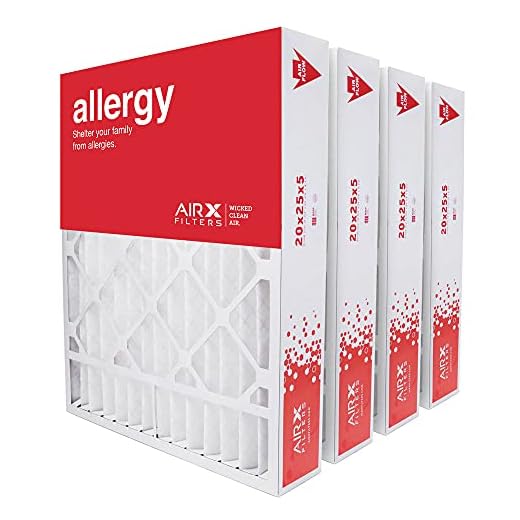 AIRx Filters 20x25x5 MERV 11 HVAC AC Furnace Air Filter Replacement for Honeywell FC100A1037 FC35A1027 CF200A1016, Allergy 4-Pack, Made in the USA